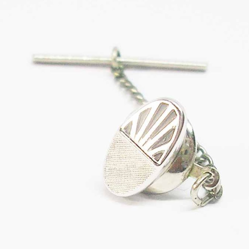 Vintage Tie Tack with Chain silver tone classic Swank Necktie Accessory